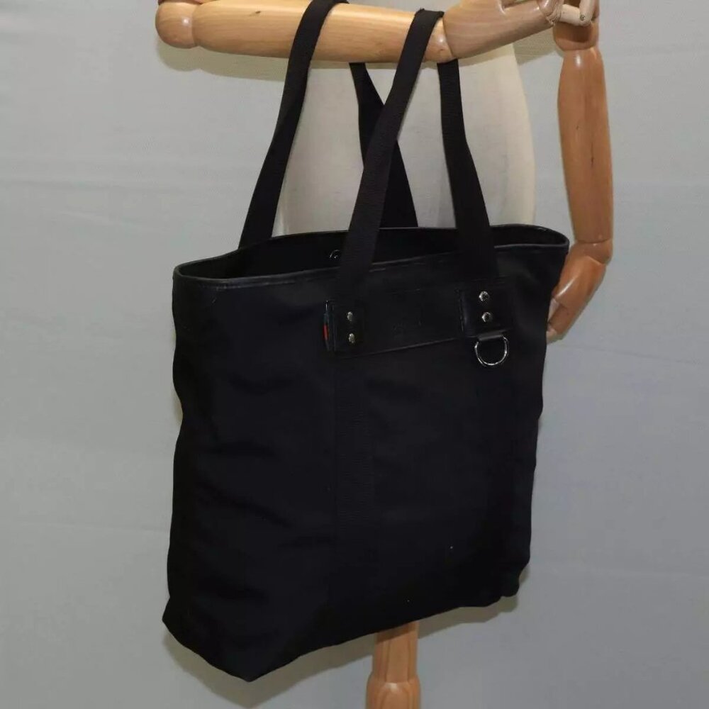 GUCCI Tote Bag Canvas Black 268175 Auth